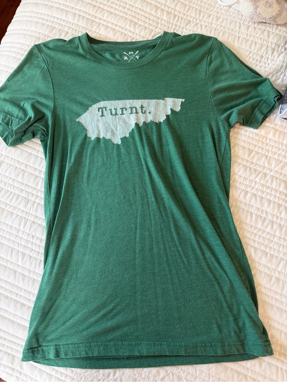 Women's Green 'Turnt.' Graphic Short Sleeve Tee